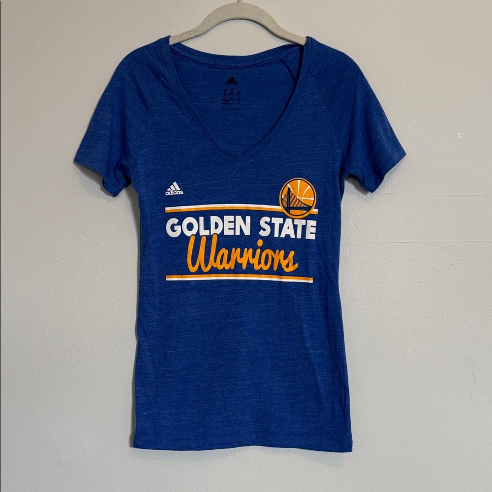 Adidas Golden State Warriors Blue V-neck T-shirt